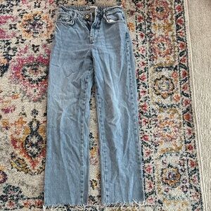 Zara Light Blue Straight Leg Jeans